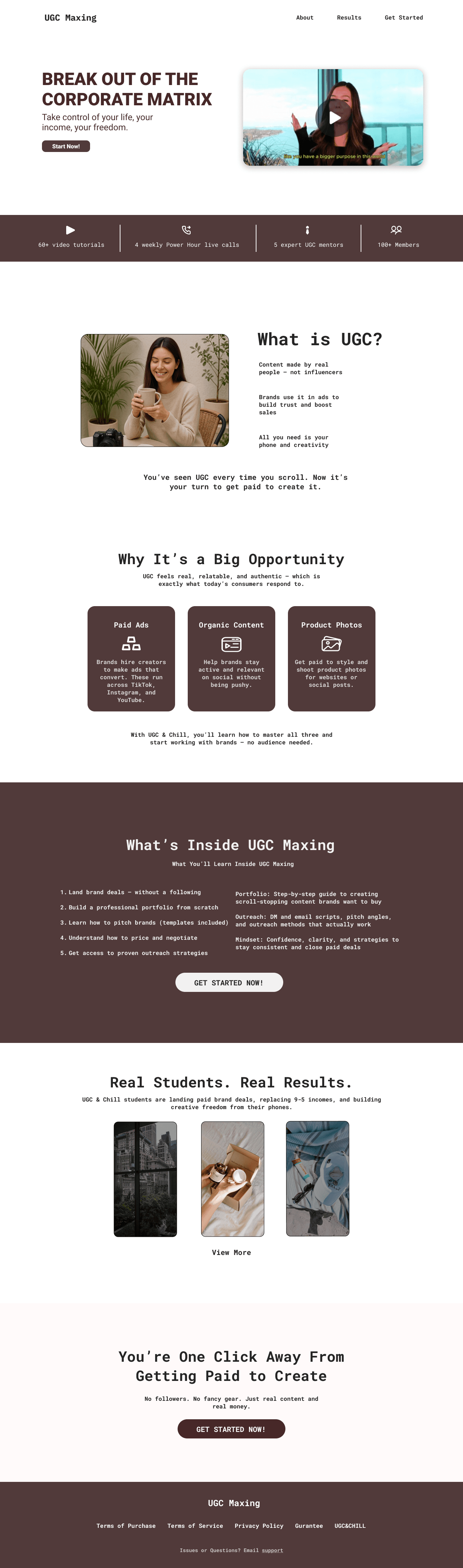 Website for UGC Course